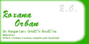 roxana orban business card